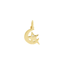 Load image into Gallery viewer, Moon and Star 14kt Gold Pendant Charm