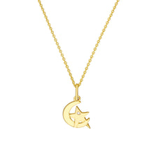 Load image into Gallery viewer, Moon and Star 14kt Gold Pendant Charm