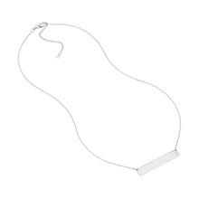 Load image into Gallery viewer, Sterling Silver Bar Necklace with Cross