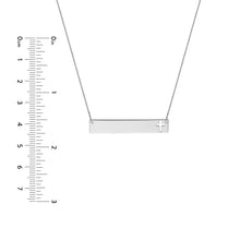 Load image into Gallery viewer, Sterling Silver Bar Necklace with Cross