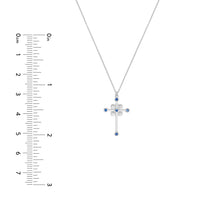 Load image into Gallery viewer, Diamond and Sapphire Cross Necklace