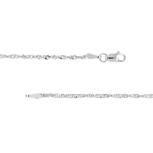 Sterling Silver 1.7mm Singapore Chain