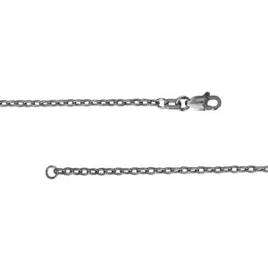 Sterling Silver 1.85mm Designer Rolo Chain with Lobster Lock