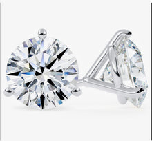 Load image into Gallery viewer, Lab Diamond Stud Earrings Martini 3 Prong