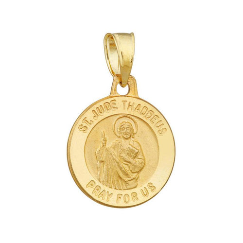 Small St. Jude Medal 14kt Gold Pendant Charm