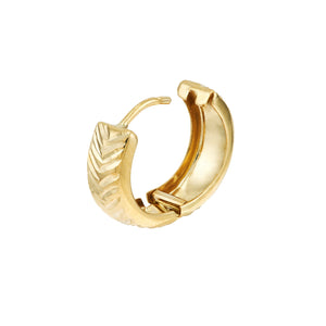 Herringbone Hoop Earring 14k Gold