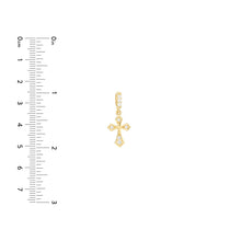 Load image into Gallery viewer, Pointed Edge Mini CZ Cross 14kt Gold Pendant Charm