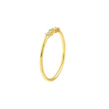 Load image into Gallery viewer, Dainty Fancy Diamond Line Cluster 14kt Gold Ring