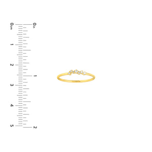 Dainty Fancy Diamond Line Cluster 14kt Gold Ring