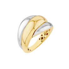 Load image into Gallery viewer, Bold Fashion Two Tone Polished Rolling Twist 14kt Gold Ring