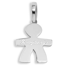 Load image into Gallery viewer, Sterling Silver Boy Engravable Pendant Charm