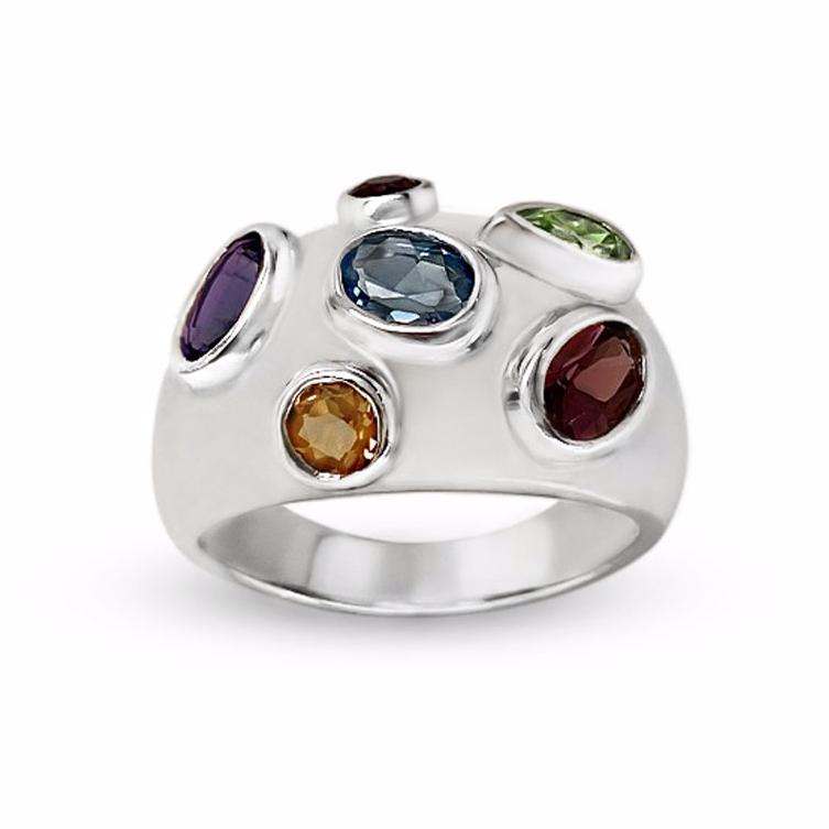 Dome Multi Color and Shape Ring