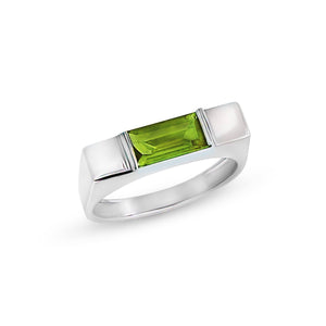 Modern Baguette Gemstone Stackable Ring