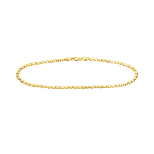 Mirror Heart Chain 14kt Gold Anklet