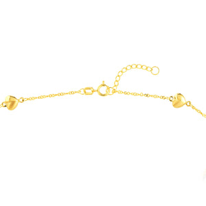 Hearts on Piatto 14kt Gold Chain Anklet