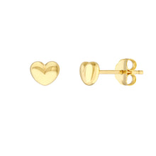 Load image into Gallery viewer, Puffy Heart Stud 14kt Gold Earrings