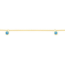 Load image into Gallery viewer, Turquoise Evil Eye Anklet