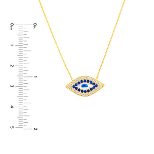 CZ-Lined Evil Eye Necklace