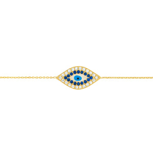 CZ-Lined Evil Eye Bracelet