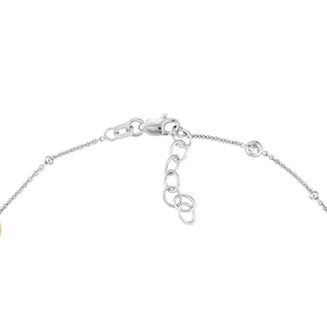 Adjustable Sterling Silver and Gold Plated Link with CZ Anklet 10"