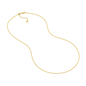 14kt GoldSquare Wheat Chain with Slider Bead  1.15mm