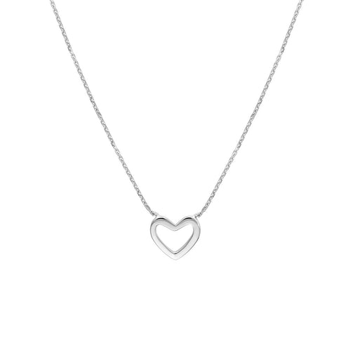 Mini Heart Necklace on Diamond-Cut Cable 14kt Gold Chain