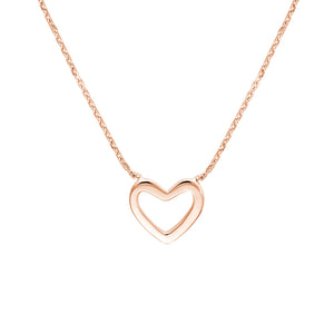 Mini Heart Necklace on Diamond-Cut Cable 14kt Gold Chain