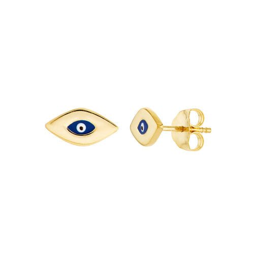 Mini Evil Eye 14kt Gold Earrings