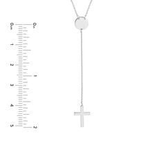 Load image into Gallery viewer, Cross Lariat Necklace with Disc