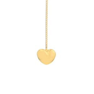 Puffy Heart Threader 14kt Gold Earrings