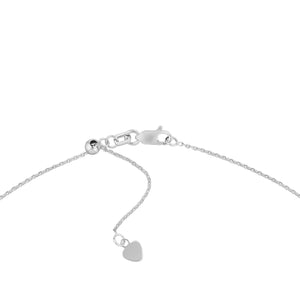 Adjustable Sterling Silver Choker with Dangling CZ Crosses 17"
