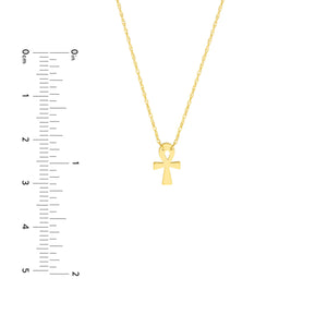 14K Mini Christian Ankh Necklace