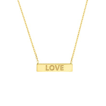 Load image into Gallery viewer, Mini Love Bar 14kt Gold Necklace