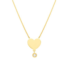 Load image into Gallery viewer, Diamond Drop Heart 14kt Gold Necklace