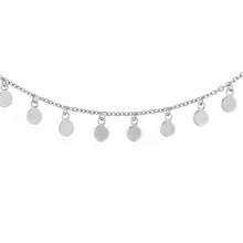 Load image into Gallery viewer, Adjustable Sterling Silver Choker with Dangle Circle Detail 17&quot;