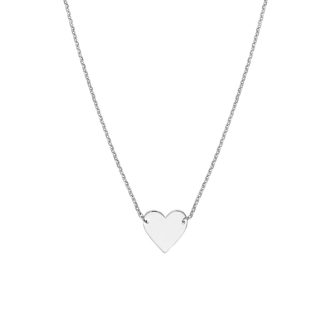 14kt Gold Plated Sterling Silver Polished Heart Necklace