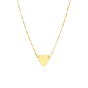 14kt Gold Plated Sterling Silver Polished Heart Necklace