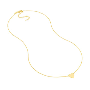 14kt Gold Plated Sterling Silver Polished Heart Necklace