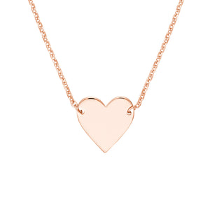 14kt Gold Plated Sterling Silver Polished Heart Necklace