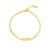 Load image into Gallery viewer, Mom Curb Chain 14kt Gold Bracelet