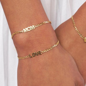 Mom Curb Chain 14kt Gold Bracelet