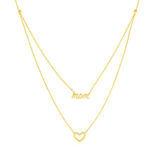 Load image into Gallery viewer, Mom and Heart Duet 14kt Gold Necklace