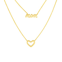 Load image into Gallery viewer, Mom and Heart Duet 14kt Gold Necklace