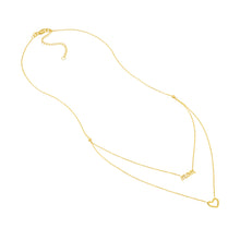 Load image into Gallery viewer, Mom and Heart Duet 14kt Gold Necklace