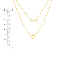 Load image into Gallery viewer, Mom and Heart Duet 14kt Gold Necklace