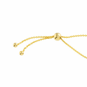 Mini Heart Adjustable Bolo 14kt Gold Bracelet