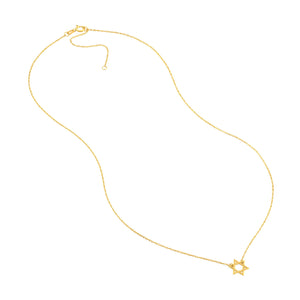 14K Mini Star Of David 14kt Gold Necklace