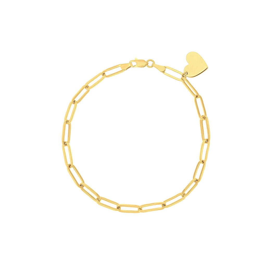 Hang On To Me Paper Clip 14kt Gold Bracelet