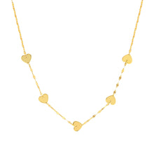 Load image into Gallery viewer, Five Heart Stations Gold Necklace