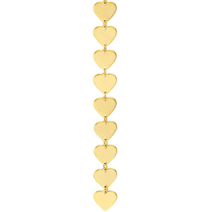 Heart-Link Chain 14kt Gold Earrings